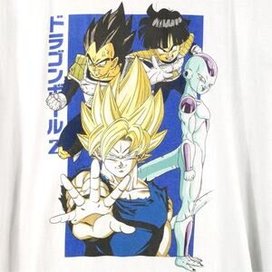 Dragon Ball Z Anime Graphic T-Shirt XL White Goku Vegeta Frieza Toei Animation